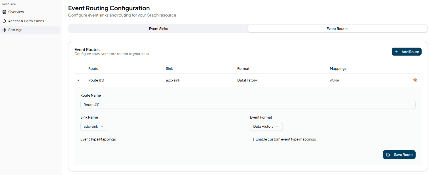 Event Route Configuration